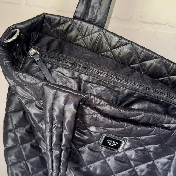 DKNY Black Quilted Tote with Glossy Finish - Picture 5 of 5